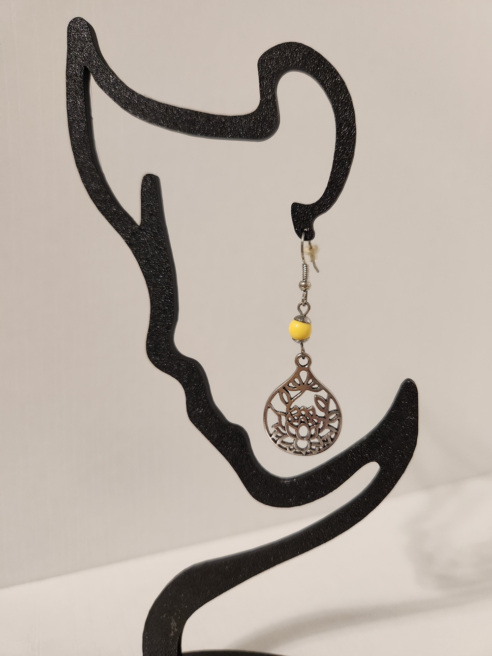 Yellow Bead Filigree Drop Earrings - Women Jewelry